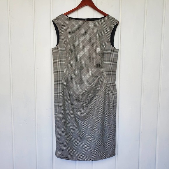 Lafayette 148 New York Dresses & Skirts - Lafayette 148 Sz 12 Black White Check Wool Semi Fitted Lined Sheath Dress